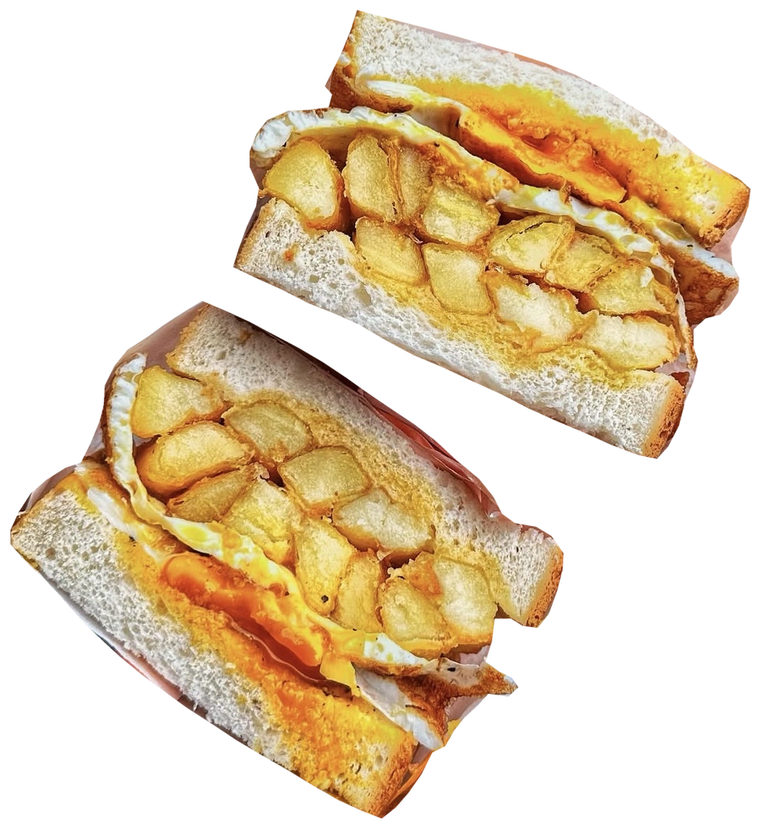 A Sabins egg and chip sandwich