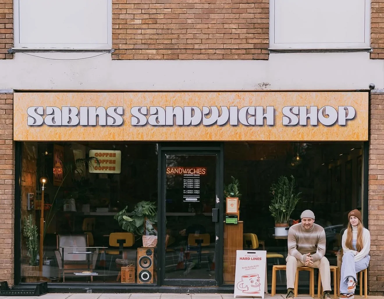 The Sabins shop front and retro sign